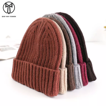 Winter Knitted Hats Blend Wool Beanie Hats Men.png