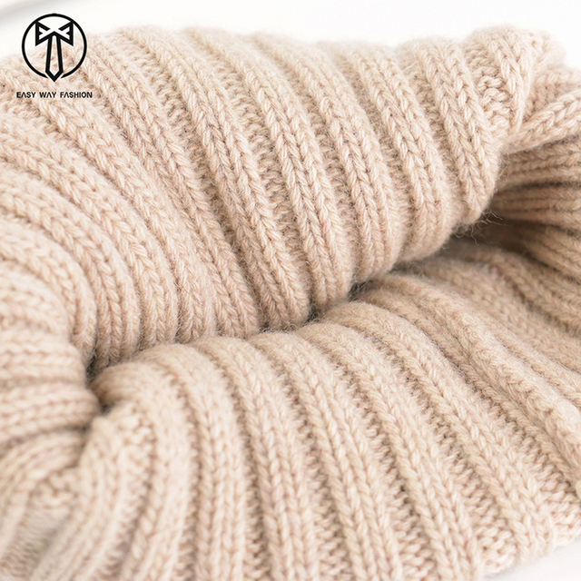 Winter Knitted Hats Blend Wool Beanie Hats Men