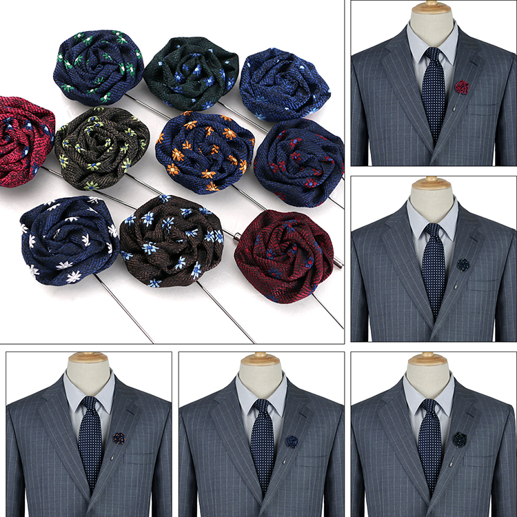 Tie Fabric Lapel Pin for Suit Men