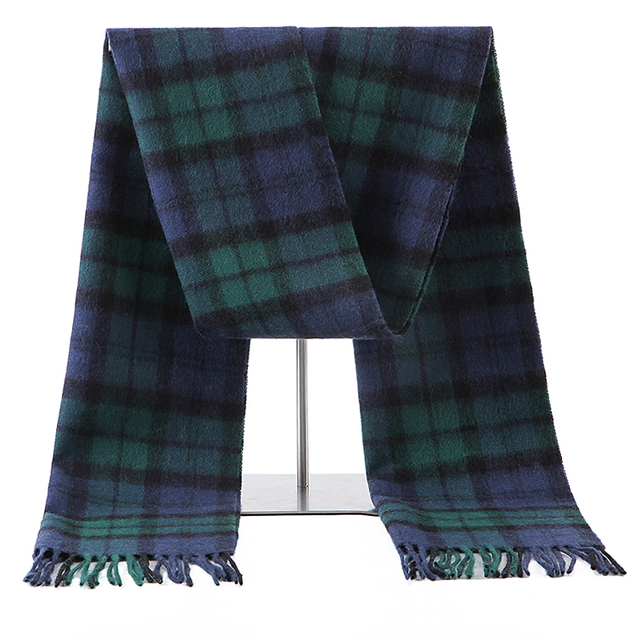 Mens Wool Scarves Male Plaid Business Scarves