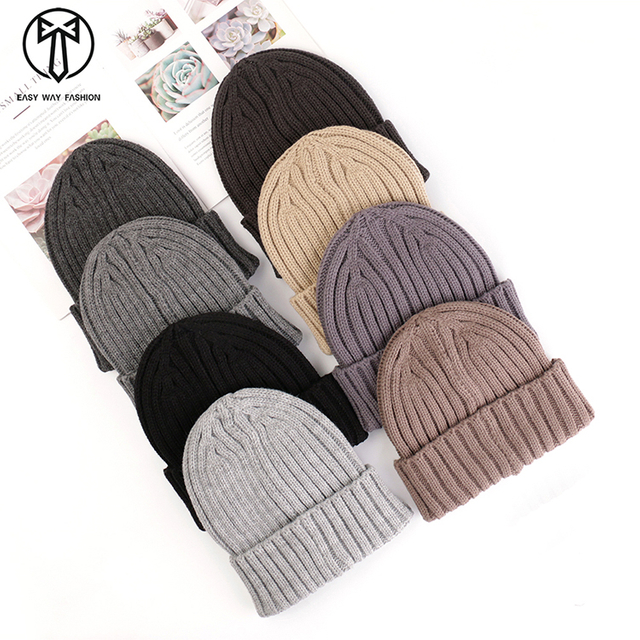 Winter Acrylic Knitted Beanie Women Men Hats Accessories