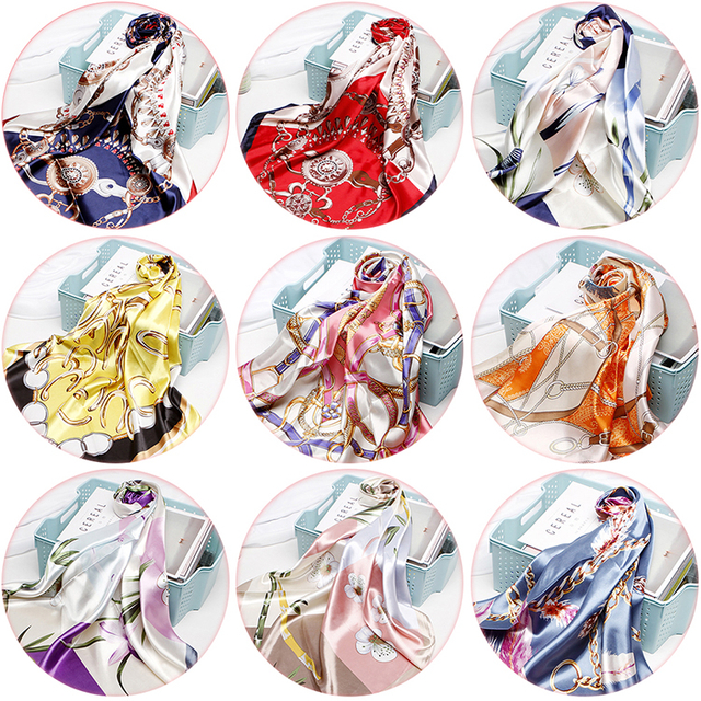 90x90 Silk Scarf Square Plain Silk Scarf