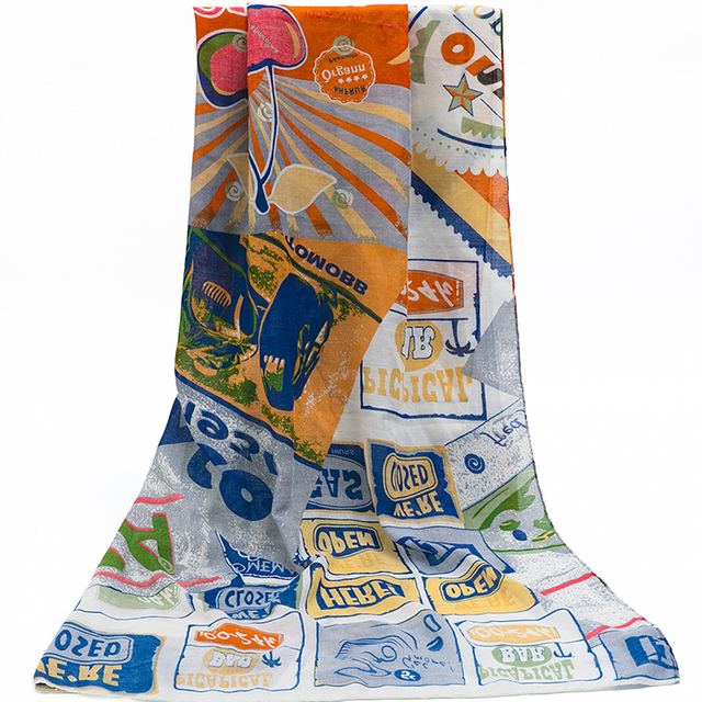 Women Hijab Printed Scarf Men Scarf